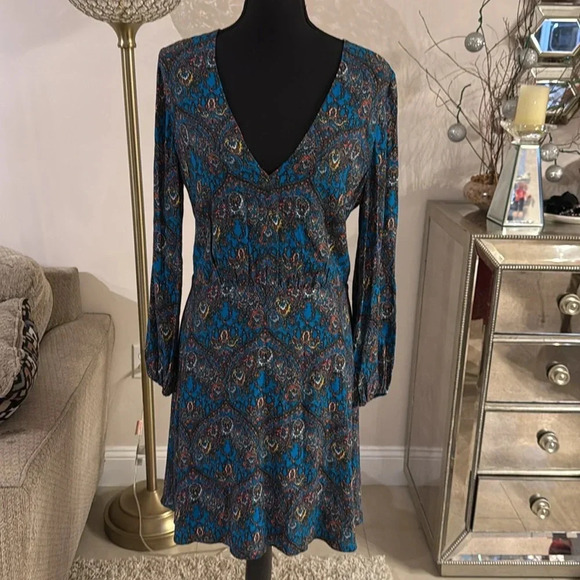 Alice + Olivia Cary Mini Dress in Ornate Multi size 12 - Picture 9 of 12